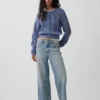 Laaghangende, relaxte cropped Jeans