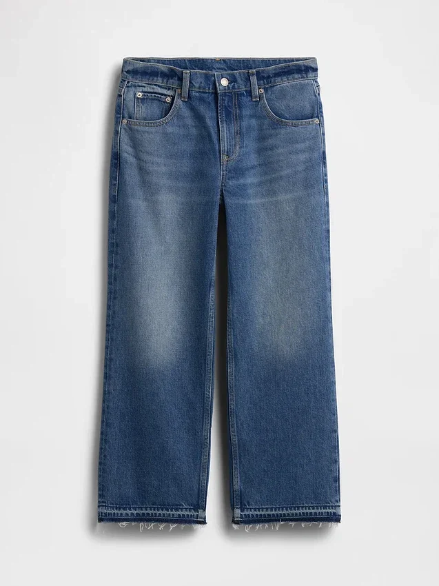 Laaghangende, relaxte cropped Jeans