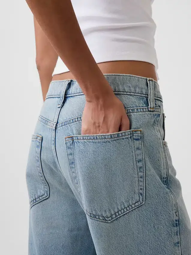 Laaghangende, relaxte cropped Jeans