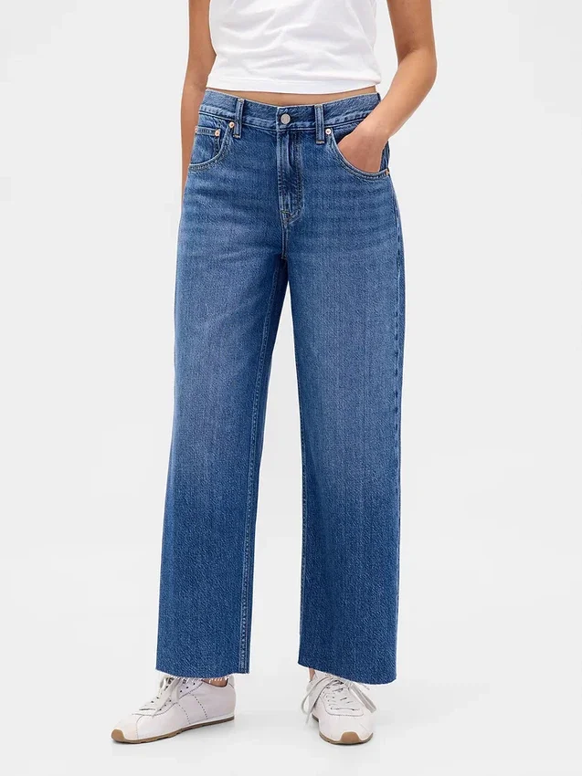 Laaghangende, ultrazachte, relaxte cropped Jeans