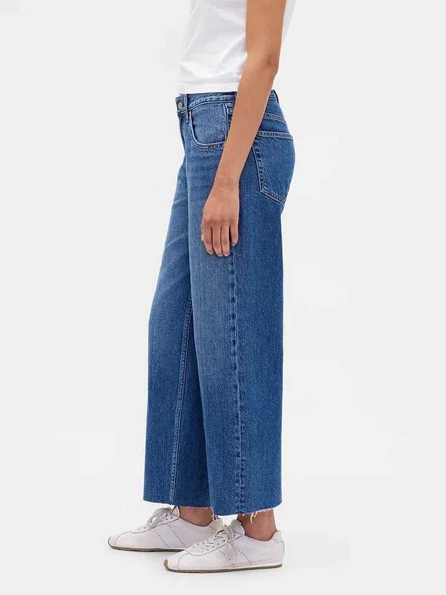 Laaghangende, ultrazachte, relaxte cropped Jeans