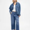 Laaghangende, ultrazachte, relaxte cropped Jeans