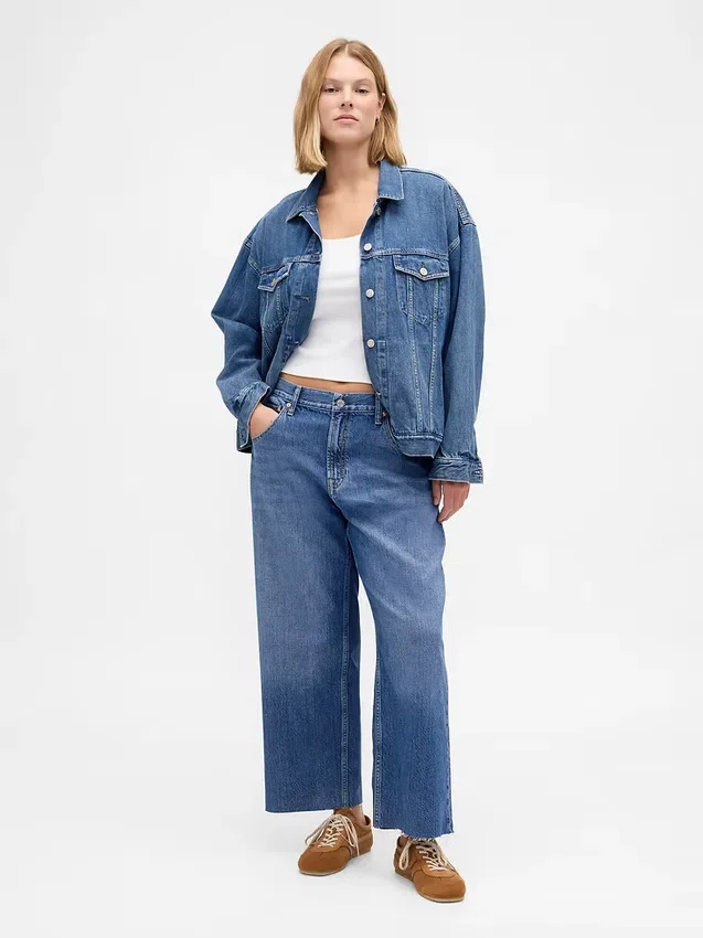 Laaghangende, ultrazachte, relaxte cropped Jeans