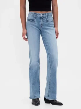 Lage taille, gevlochten zakken, lange en slanke Jeans