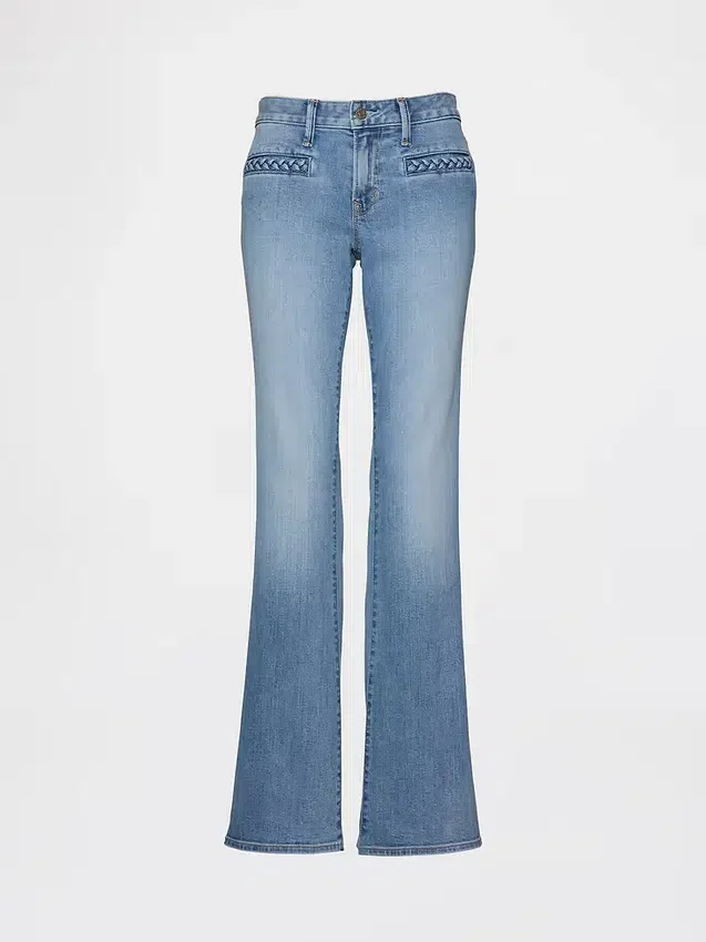 Lage taille, gevlochten zakken, lange en slanke Jeans