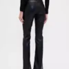 Lage taille, lange en slanke broek van gerecycled veganistisch leer