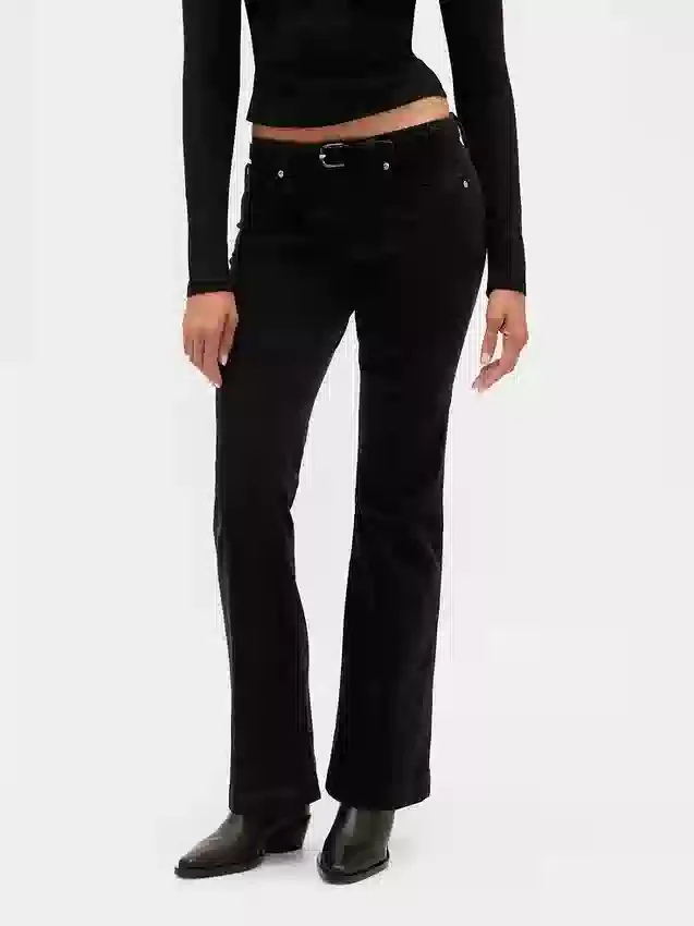 Lage taille, lange en slanke corduroybroek
