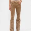 Lage taille, lange en slanke corduroybroek