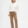Lage taille, lange en slanke corduroybroek