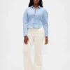 Lage taille, lange en slanke corduroybroek
