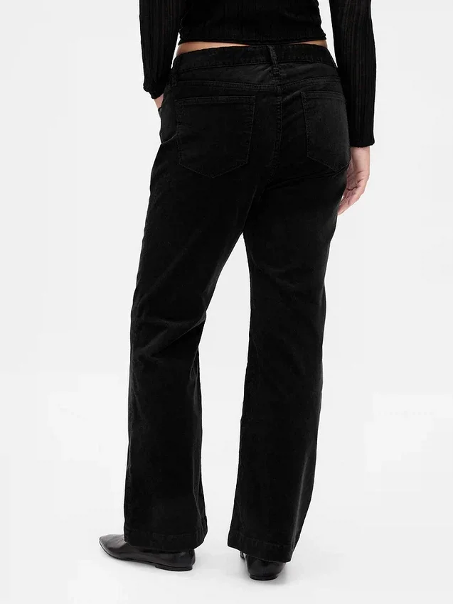 Lage taille, lange en slanke corduroybroek
