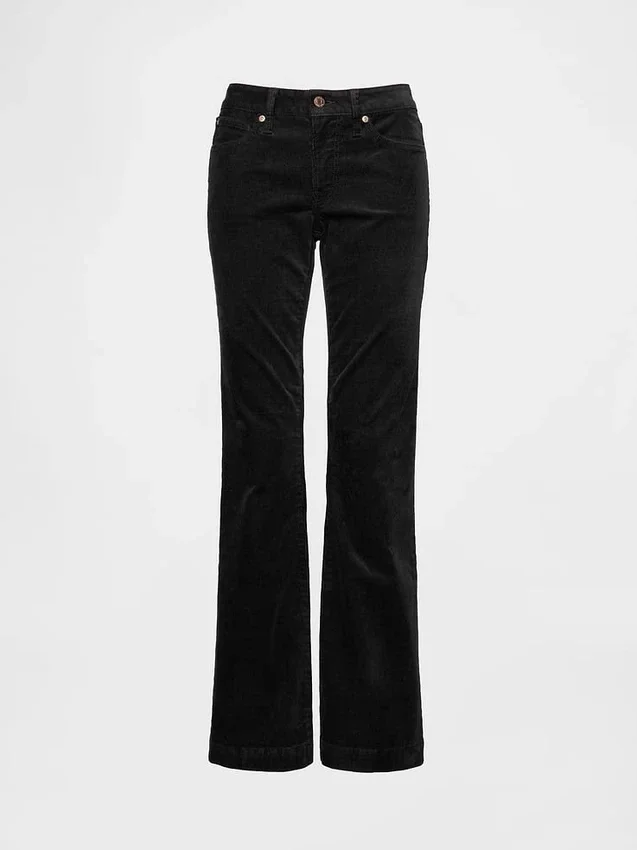 Lage taille, lange en slanke corduroybroek