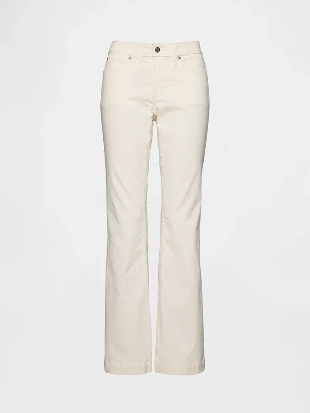Lage taille, lange en slanke corduroybroek