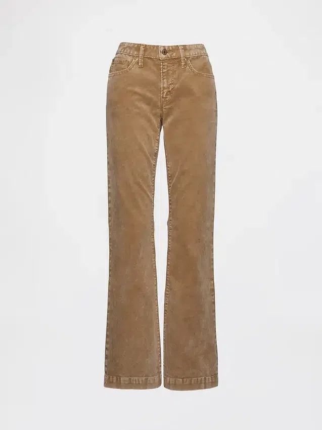 Lage taille, lange en slanke corduroybroek