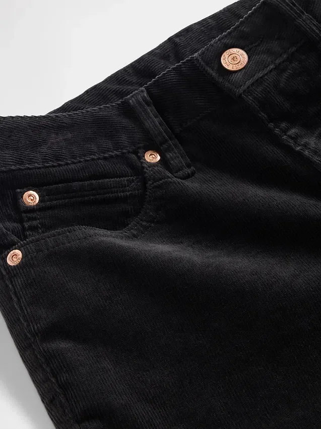 Lage taille, lange en slanke corduroybroek
