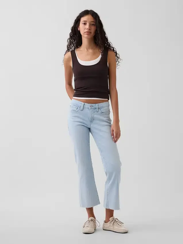 Lage taille, lange en slanke cropped Jeans