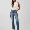 Lage taille, lange en slanke cropped Jeans