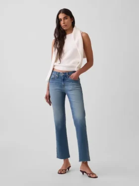 Lage taille, lange en slanke cropped Jeans