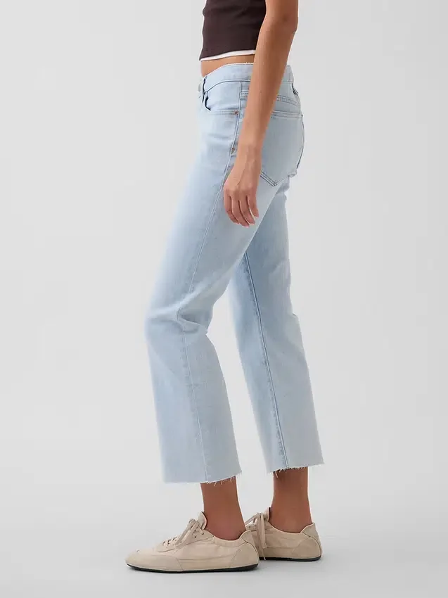 Lage taille, lange en slanke cropped Jeans