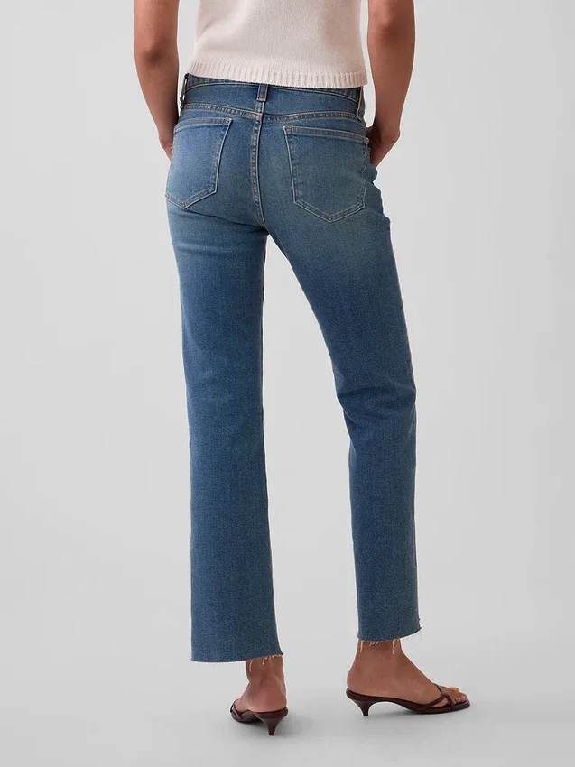 Lage taille, lange en slanke cropped Jeans