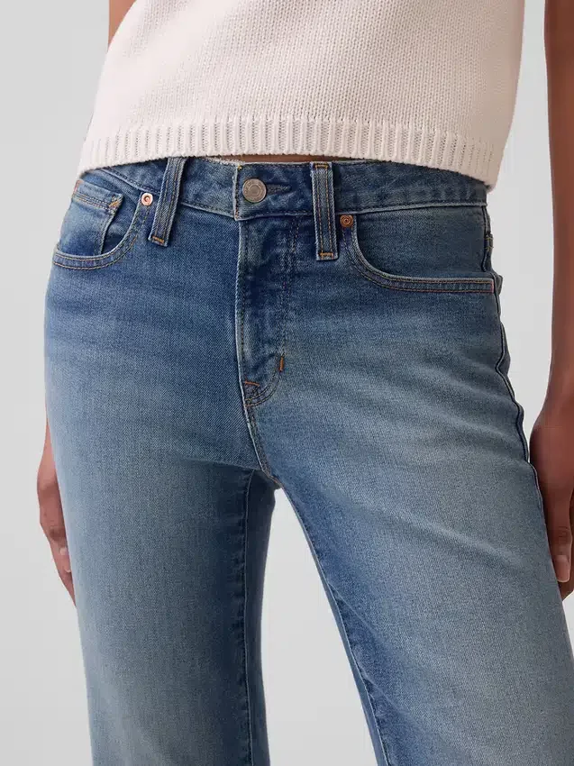 Lage taille, lange en slanke cropped Jeans
