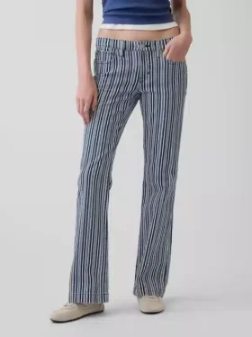 Lage taille, lange en slanke gestreepte Jeans