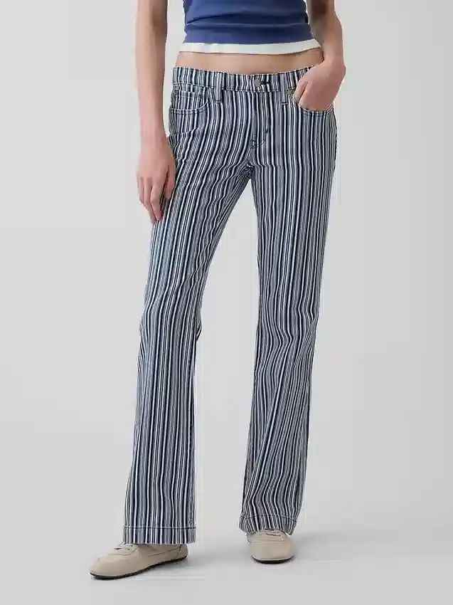Lage taille, lange en slanke gestreepte Jeans