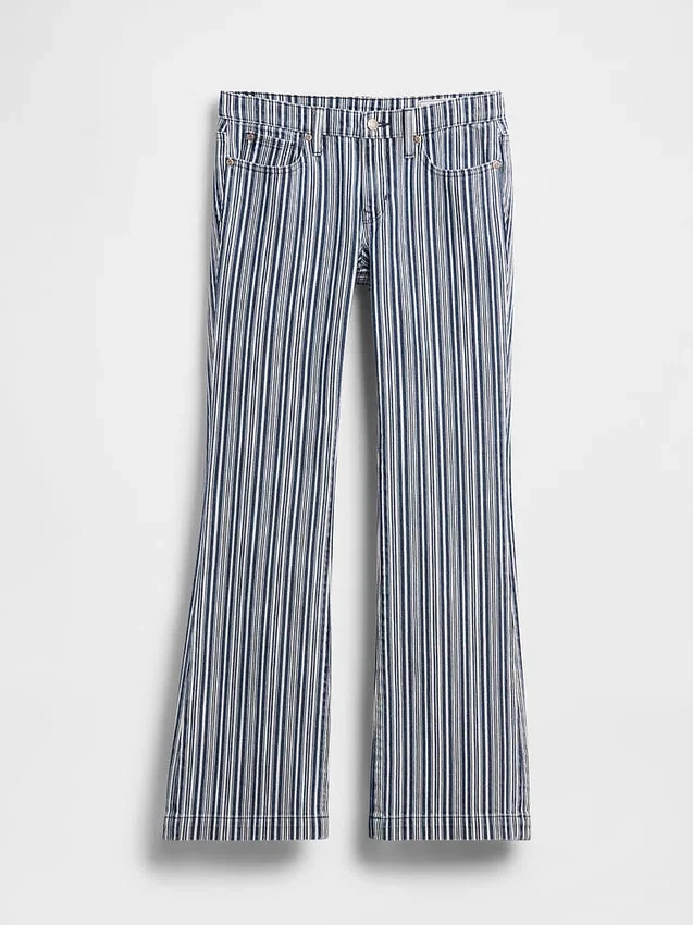 Lage taille, lange en slanke gestreepte Jeans