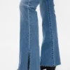 Lage taille, lange en slanke Jeans met gespleten zoom
