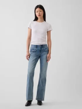 Lage taille, lange en slanke Jeans met opgestikte zakken