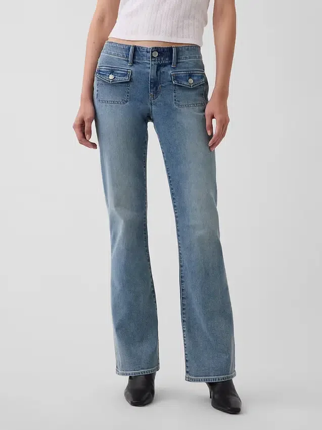 Lage taille, lange en slanke Jeans met opgestikte zakken