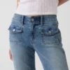 Lage taille, lange en slanke Jeans met opgestikte zakken