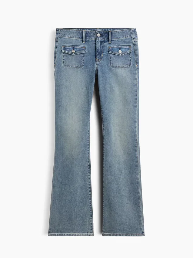 Lage taille, lange en slanke Jeans met opgestikte zakken