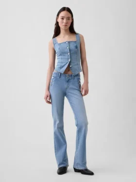 Lage taille, lange en slanke zeemansjeans