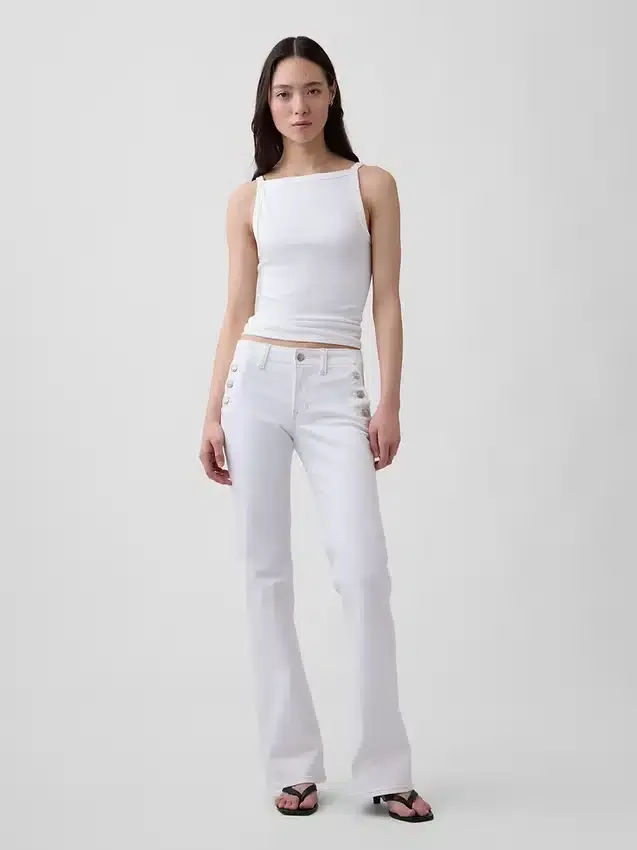 Lage taille, lange en slanke zeemansjeans