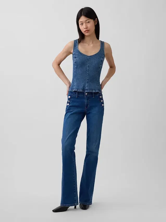 Nauwsluitende denimtop met peplum