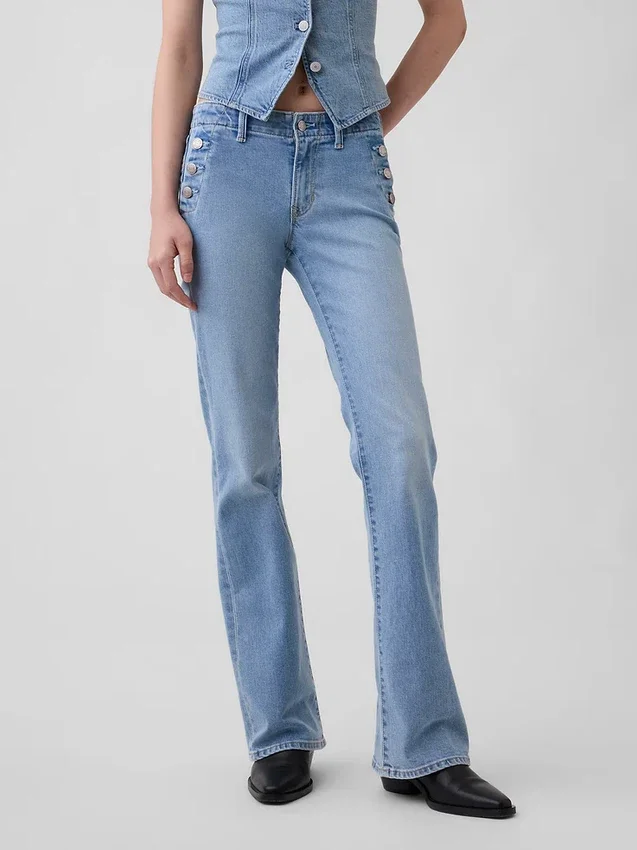 Lage taille, lange en slanke zeemansjeans