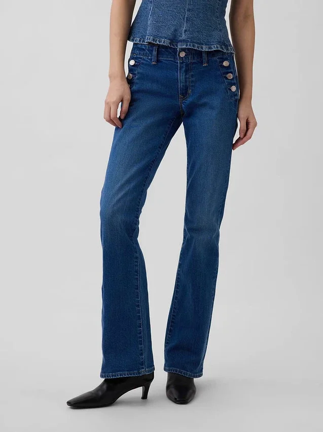 Lage taille, lange en slanke zeemansjeans