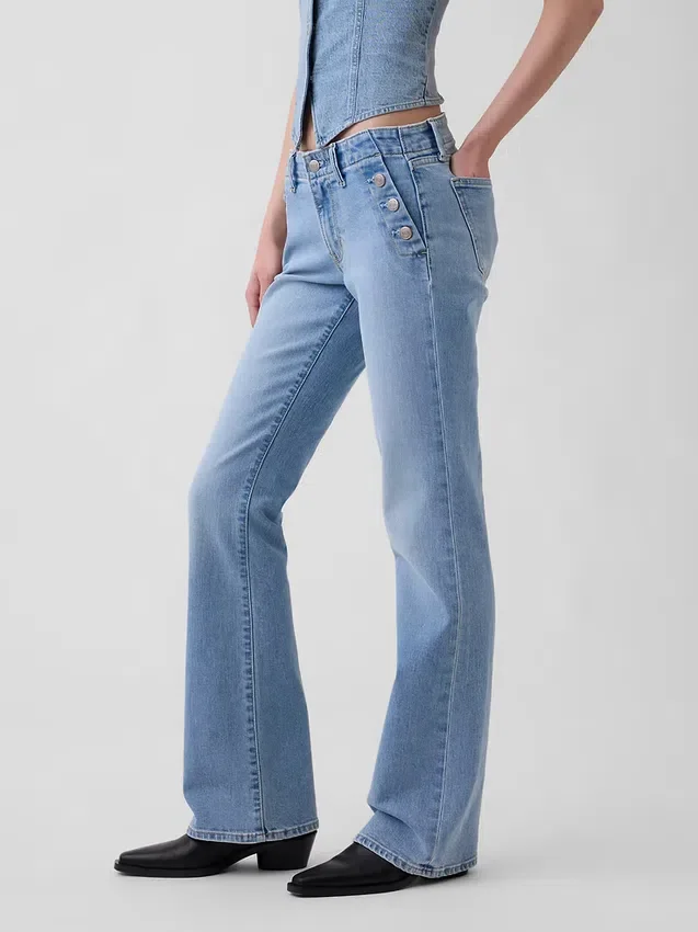 Lage taille, lange en slanke zeemansjeans