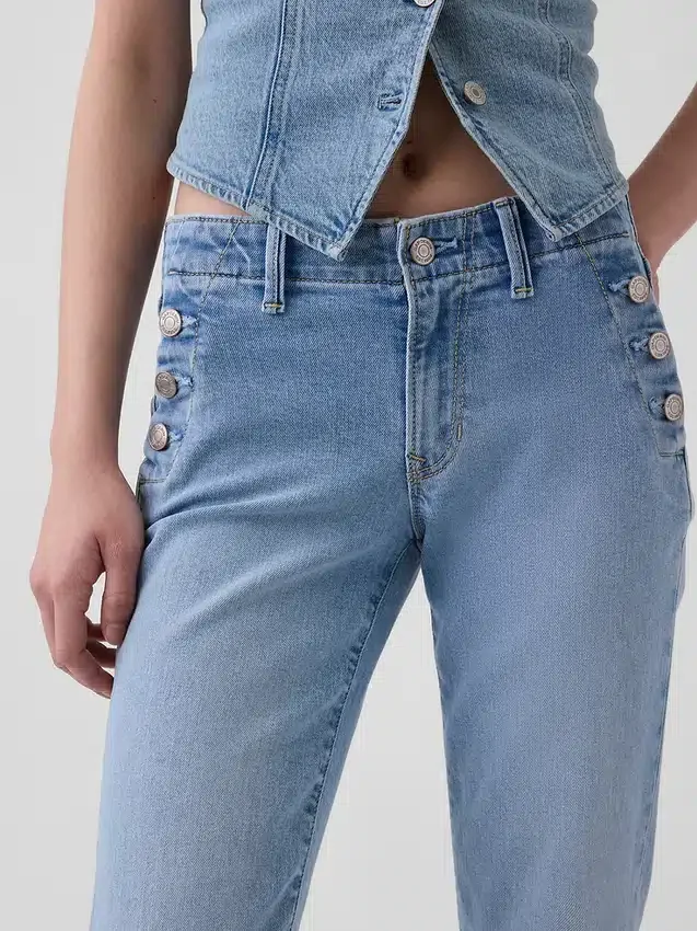 Lage taille, lange en slanke zeemansjeans