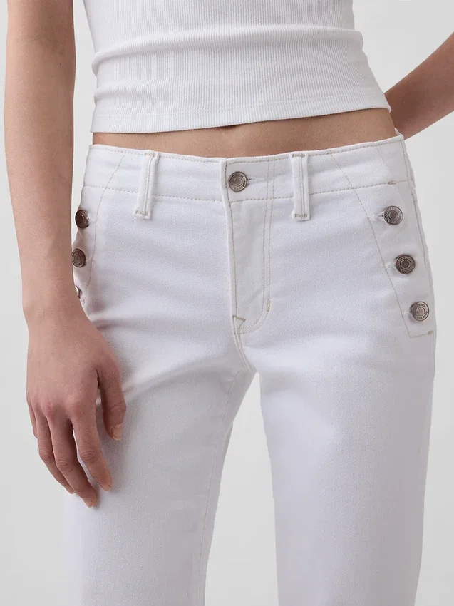 Lage taille, lange en slanke zeemansjeans