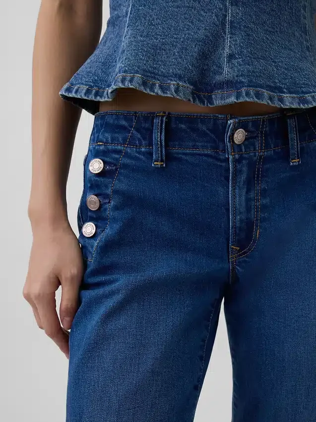 Lage taille, lange en slanke zeemansjeans