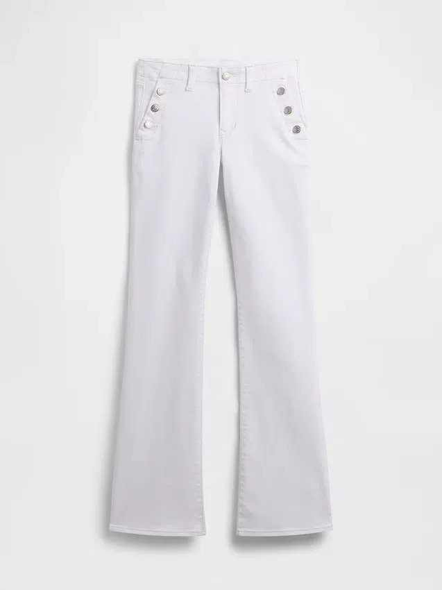 Lage taille, lange en slanke zeemansjeans