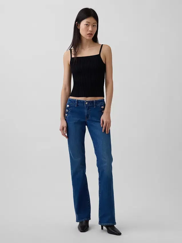 Lage taille, lange en slanke zeemansjeans