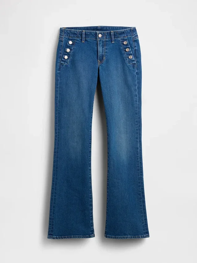 Lage taille, lange en slanke zeemansjeans