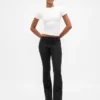 Lage taille twill broek met lang en slank silhouet