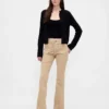 Lage taille twill broek met lang en slank silhouet