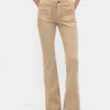 Lage taille twill broek met lang en slank silhouet