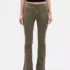 Lage taille twill broek met lang en slank silhouet