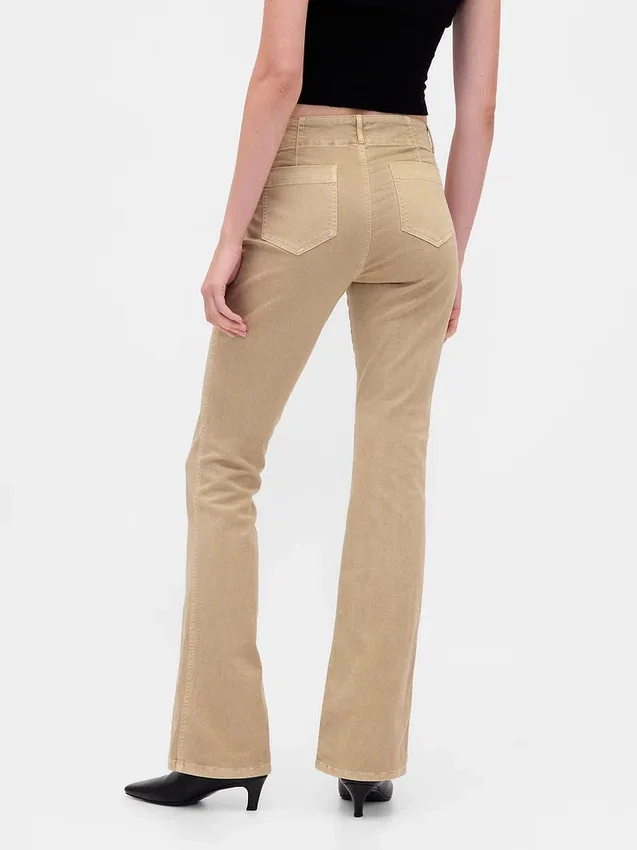 Lage taille twill broek met lang en slank silhouet